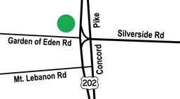 Map of Wilmington Concord Pike Full Service location